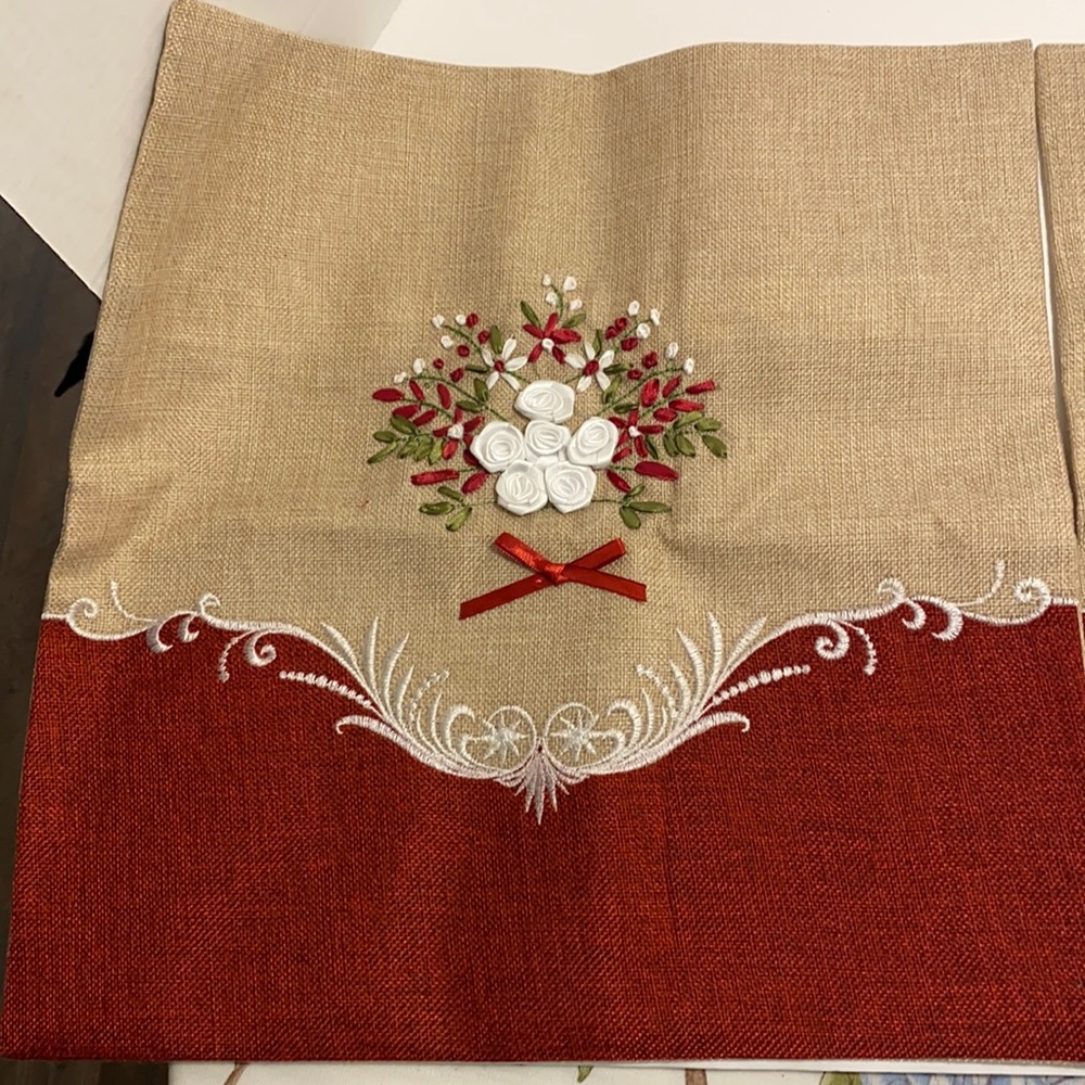 New Pair of Pillow Cases-Handmade & Stitched Floral Design